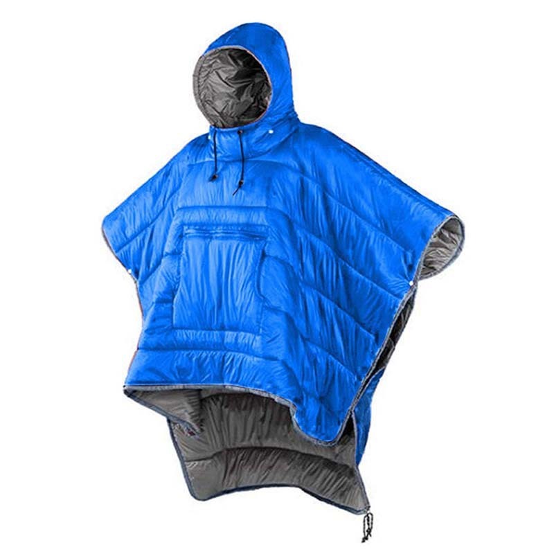 Outdoor Cloak Sleeping Bag Camping Wearable Cold-proof Warm Cape Shawl Blanket