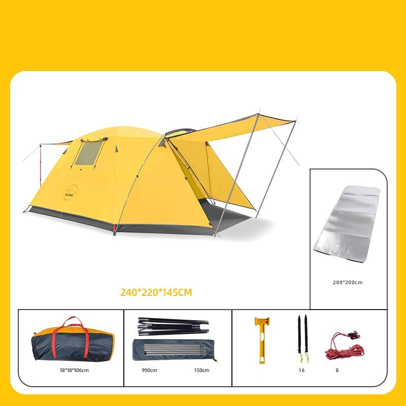 Four Person Outdoor Camping Space Folding And Thickening Tent Rain And Sun Proof Outdoor