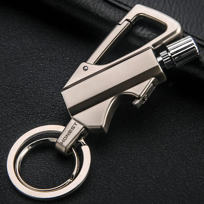 Creative Metal Keychain Lighter Wild Fire Ten Thousand Times Use Kerosene Lighters Gifts For Men