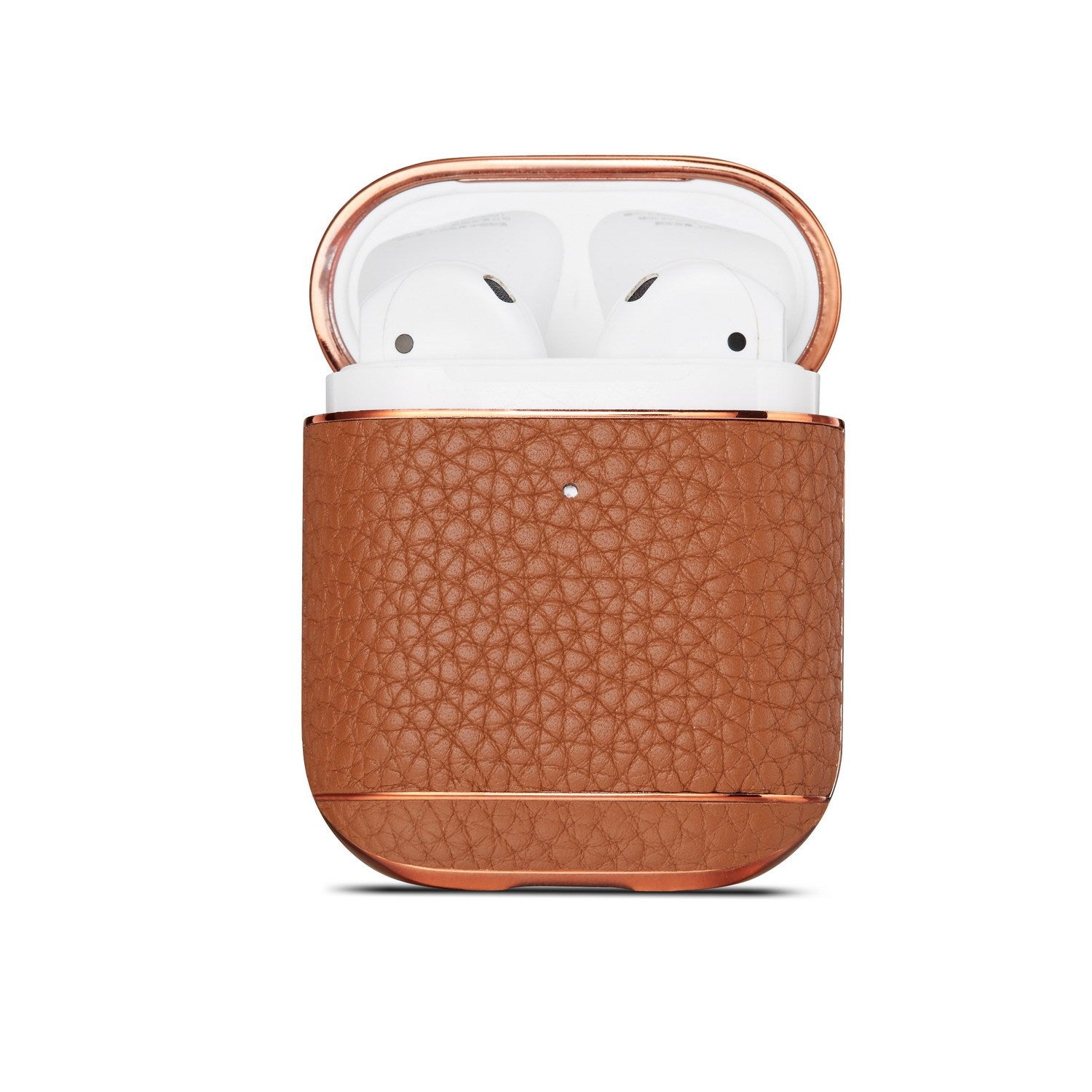 Leather Lychee Pattern Electroplating Headphone Case