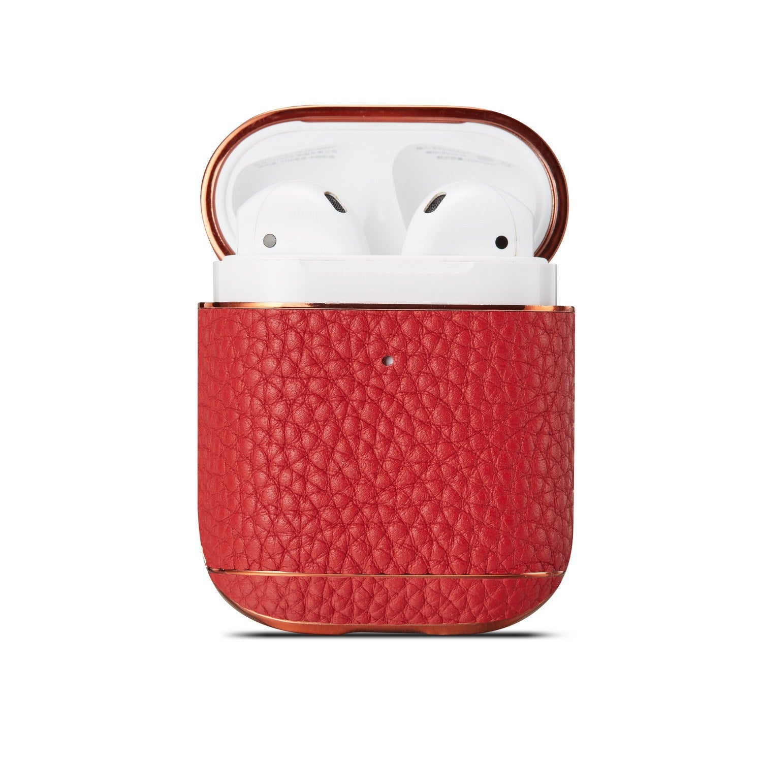 Leather Lychee Pattern Electroplating Headphone Case