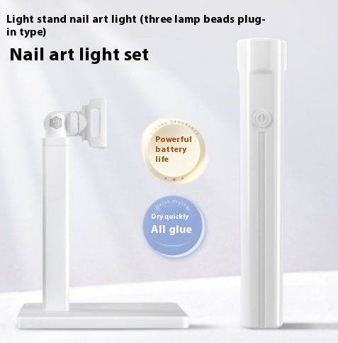 Hand-held Manicure Word Lamp Bracket Degrees Rotary Multifunctional Rack Stick Wear Nail Tip