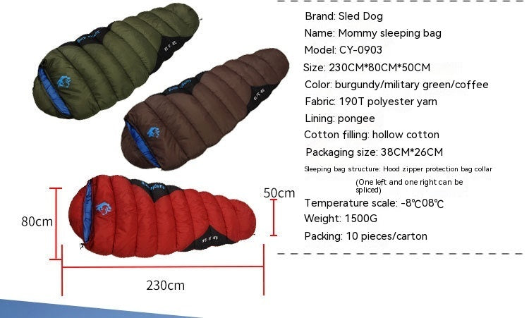 Outdoor  Fishing Autumn And Winter Camping Cotton Sleeping Bags