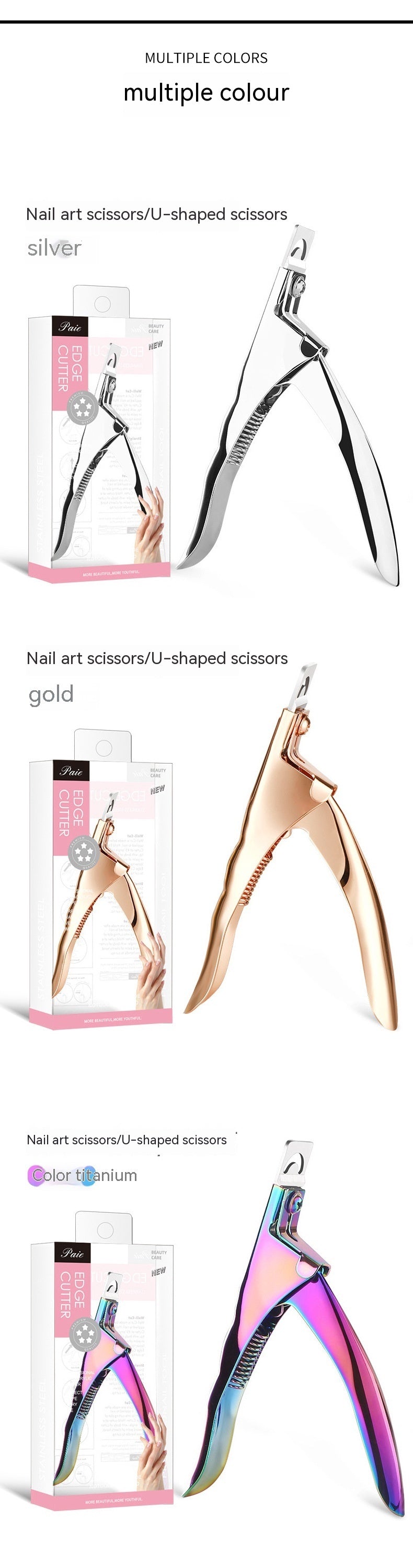 Flat Mouth U-shaped Scissors Nail Tip Pliers Extension Nail Trimming Tool