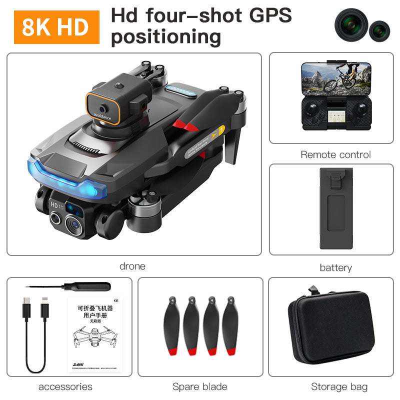 Brushless GPS Automatic Return Drone Obstacle Avoidance Folding HD Aerial Photography Remote Control Quadcopter GPS Positioning