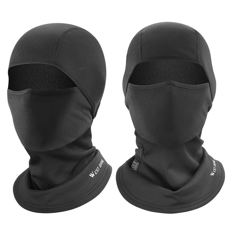 Cycling Heating Hood Winter Warm Face Mask Ski Fleece Hood Electric Heating Hood Cycling Fixture