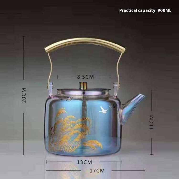 Large Capacity Heat-resistant Glass Colorful Kettle