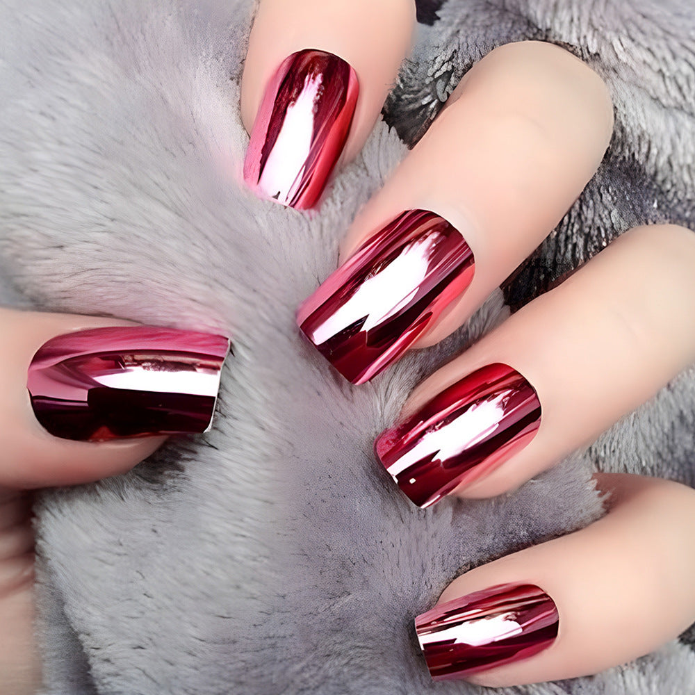 Hot Girl Sweet Cool Wine Red Nail Sticker