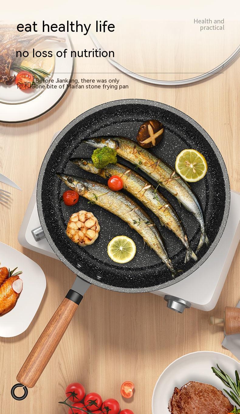 Medical Stone Frying Pan Non-stick Multi-functional Pan Light Oil Smoke Griddle