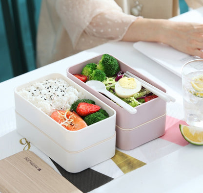 Japanese bento box office worker ins double separated lunch box