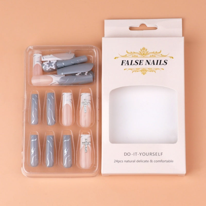 French Manicure Wear Nail Fake Nails French Cross