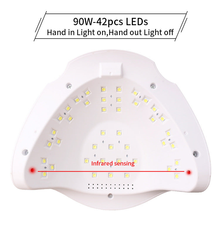 Nail Phototherapy Lamp 90W, Multiple Timing 42 Pieces