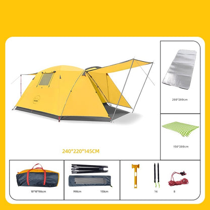 Four Person Outdoor Camping Space Folding And Thickening Tent Rain And Sun Proof Outdoor