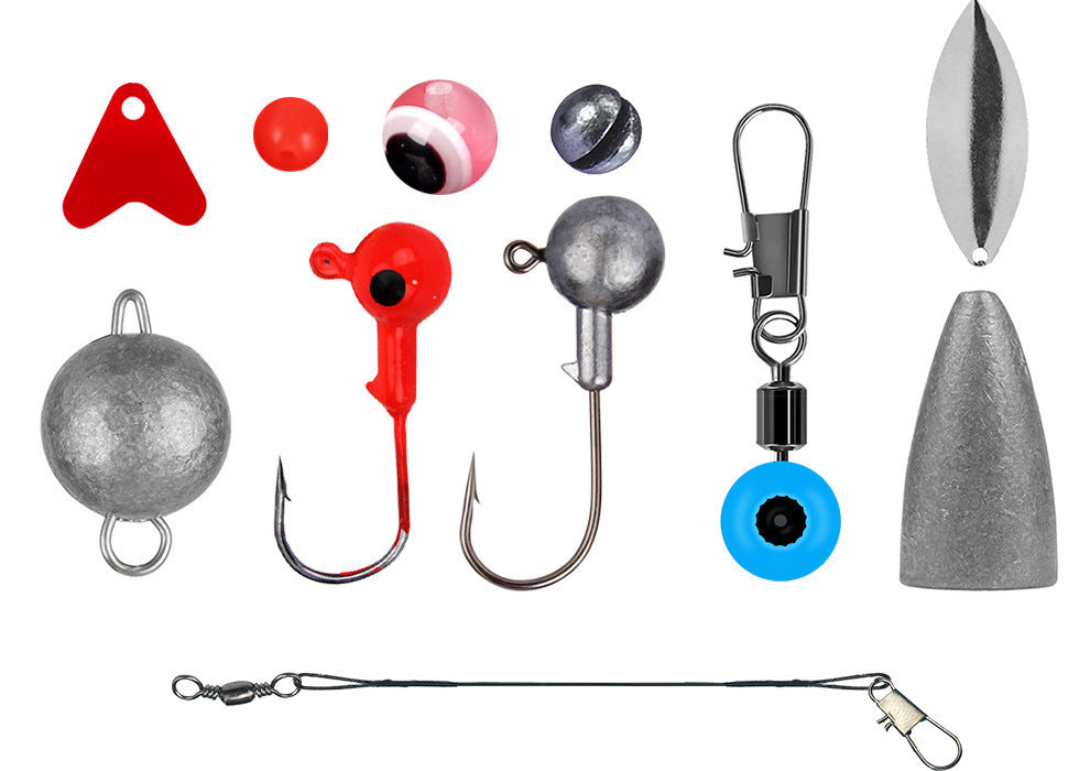 Weihe 257 Pieces Lure Fishhook Accessories Suit Texas Fishing Sea Fishing Rock Fishing Set Box