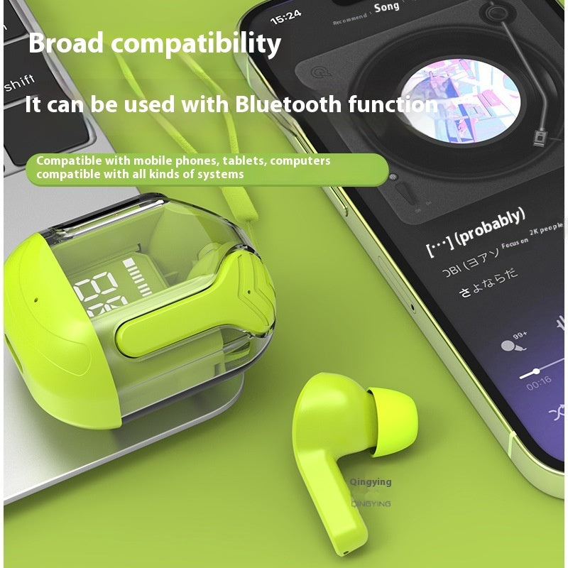 Bluetooth Headset Wireless HiFi Sound Quality Bilateral Stereo Bass Surround Comes With Transparent Digital Display