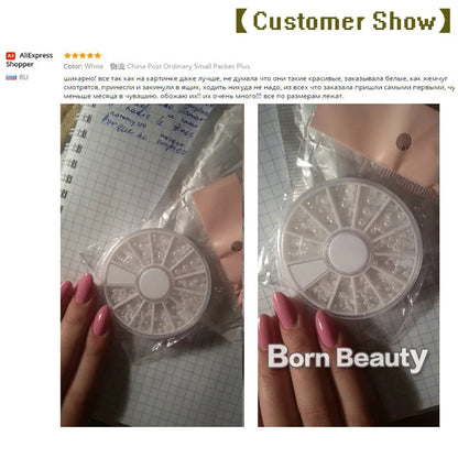 Mix Sizes White Nail Art Tips Half Pearls 3d Nail Beads Rhinestone Decoration DIY Beauty Salon Manicure Supply