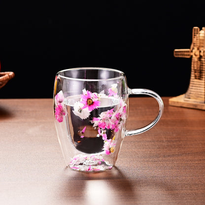 Dried Flower Double-layer Quicksand Cup Creative Home