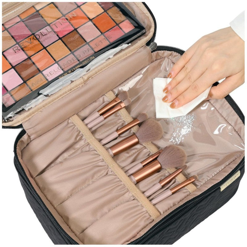 Portable Fashion Double Layer Cosmetics Bag