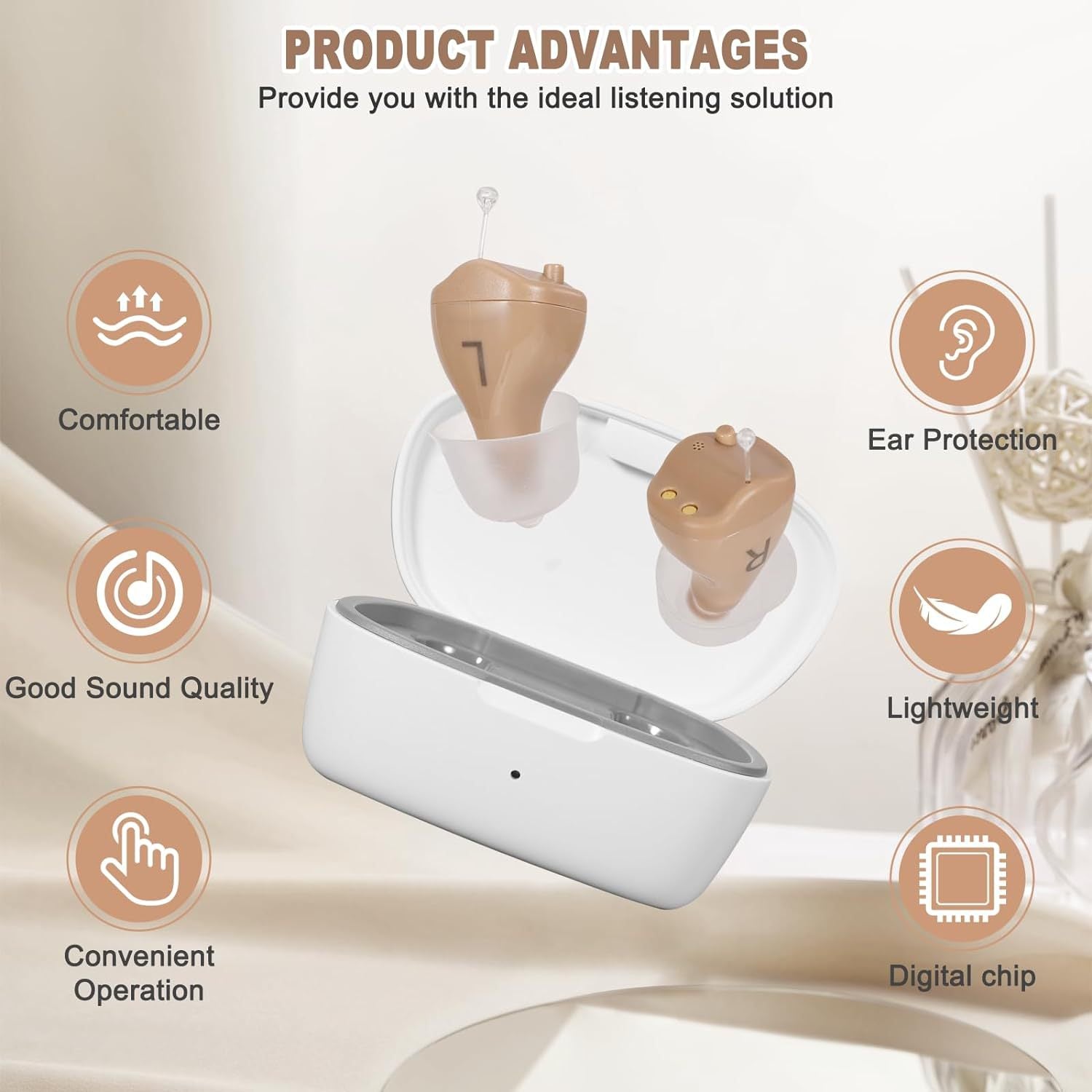 Portable In-ear Invisible Hearing Aid Sound Amplifier