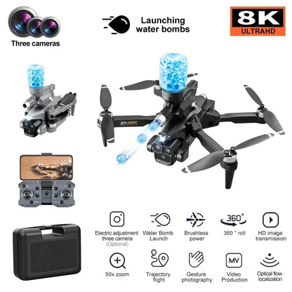 For Xiaomi K11MAX Drone Launching Water Bombs Brushless Power Electric Adjustment Three Camera Drone Quadcopter Childs Toy