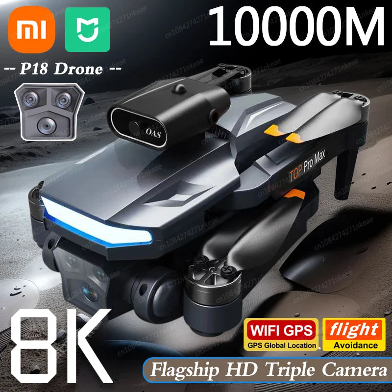 Xiaomi MIJIA P18Pro Drone 8K HD Triple Camera Optical Flow Positioning GPS Obstacle Avoidance Photography RC Quadcopter 10000M