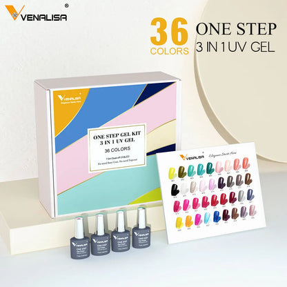 New Fashion Color Venalisa Gel Polish Kit VIP4 HEMA FREE Enamel Vernish For Nail Art Design Whole Set Nail Gel Learner Kit