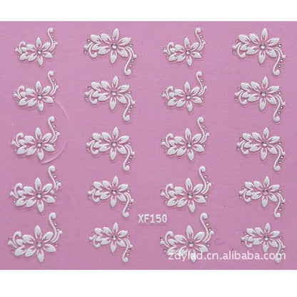 Waterproof Water Transfer Nails Art Sticker Fshion 3D Flower Design Girl And Women Manicure Tools Nail Decoration Decals XF150
