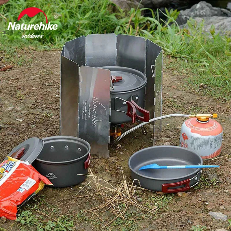 Naturehike Ultralight Outdoor 8 Plates Foldable Wind Shield Camping Stoves Windshield Foldable Gas Cookers Wind Deflectors Stove