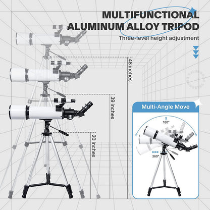 Metal Astronomical Telescope Focal Length With Telephone Adapter