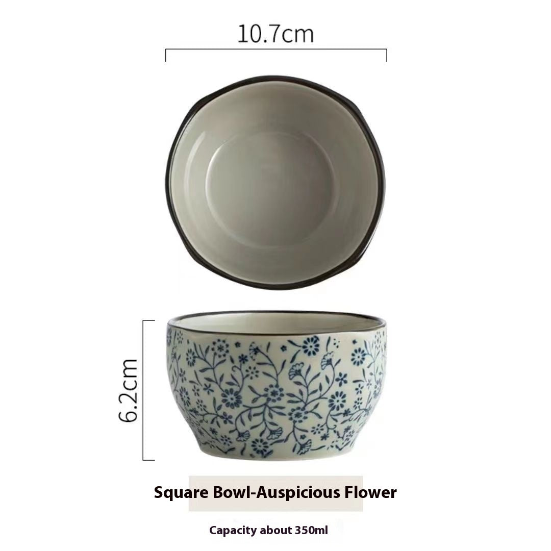 Creative Square Bowl Home Thickened And Anti-scald Underglaze Tableware