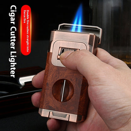 Eggplant Cigar Lighter Double Fire Direct Punch Gas