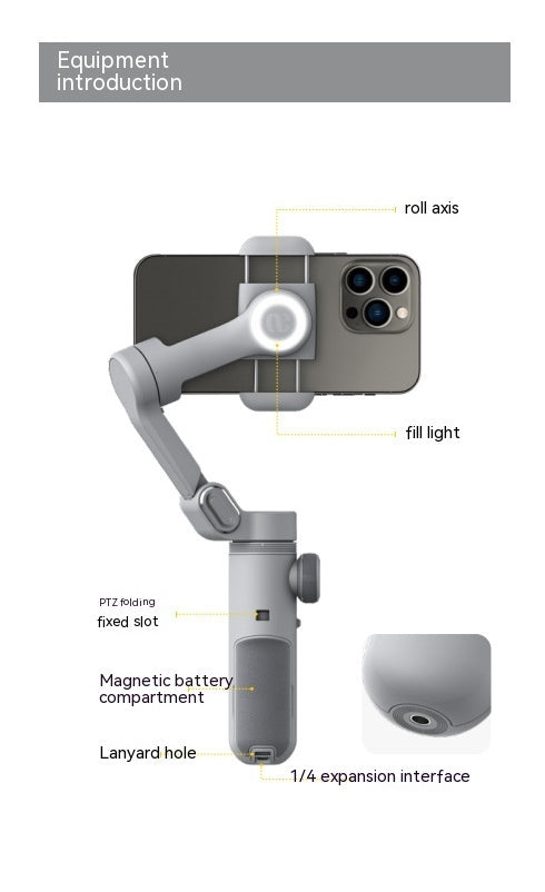 Pro Mobile PTZ Stabilizer Intelligent Three-axis Anti-shake