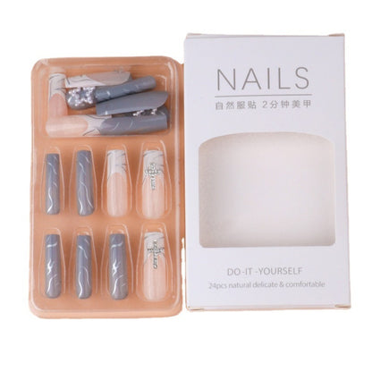 French Manicure Wear Nail Fake Nails French Cross