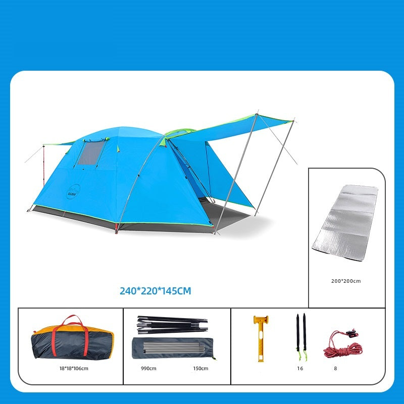 Four Person Outdoor Camping Space Folding And Thickening Tent Rain And Sun Proof Outdoor