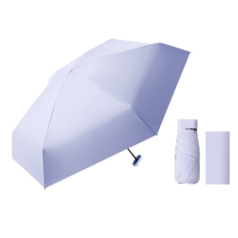 Ultra-light Six-fold Flat Capsule Sun Protection Umbrella