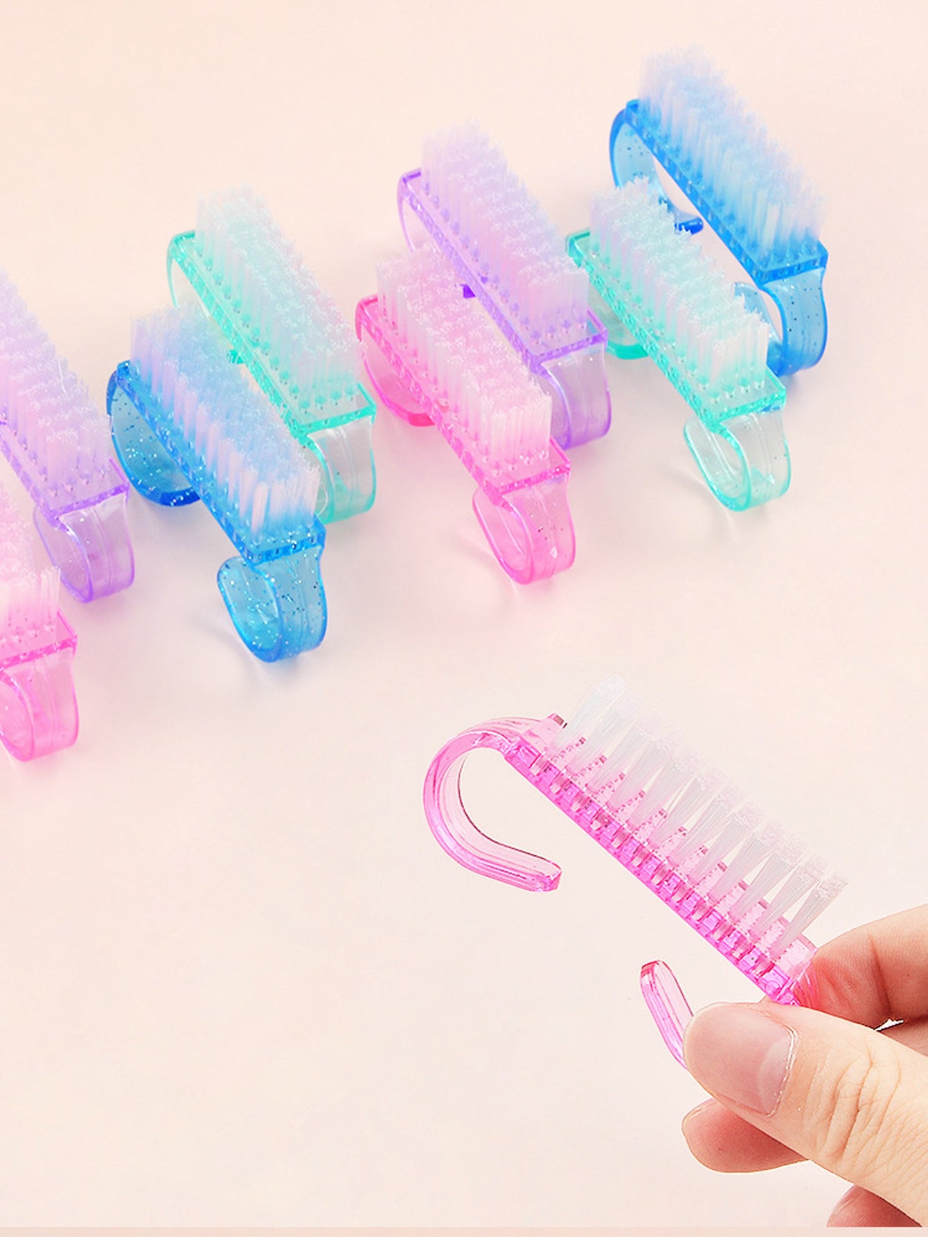 Semi Transparent Nail Horn Cleaning Brush