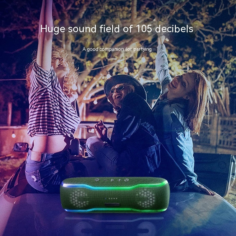 Colorful RGB Lamp 25W Subwoofer Outdoor Portable Waterproof Beat Drum Bluetooth Speaker