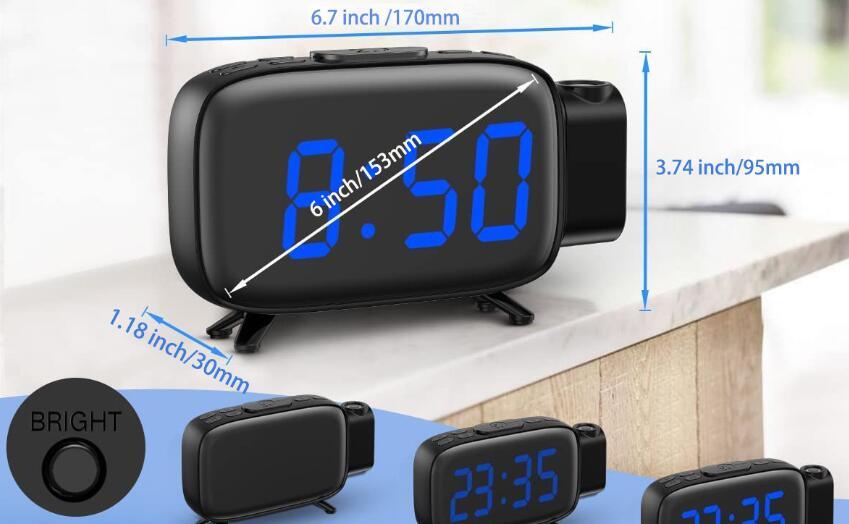 Multifunctional USB Digital Projection Electronic Alarm Clock LED Large Screen Digital Clock With Radio