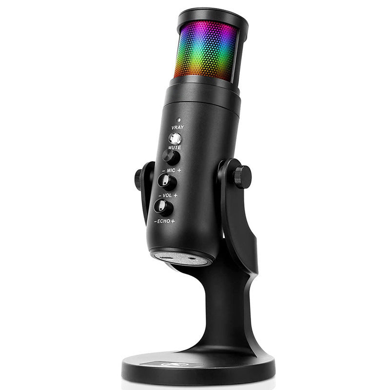 RGB Colorful Breathing Ambience Light USB Condenser Microphone