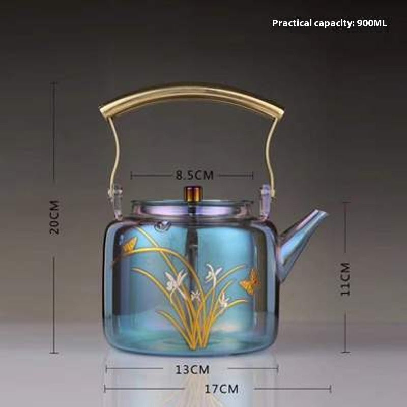 Large Capacity Heat-resistant Glass Colorful Kettle