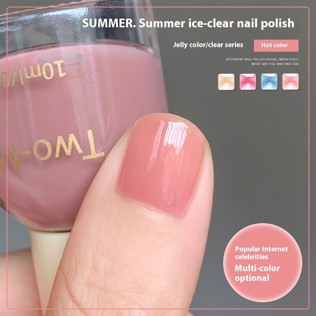 Summer Nail Polish Baking-free Non-tearing Jelly Juicy Grape Amber Strawberry Chopsticks