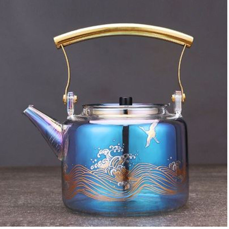 Large Capacity Heat-resistant Glass Colorful Kettle