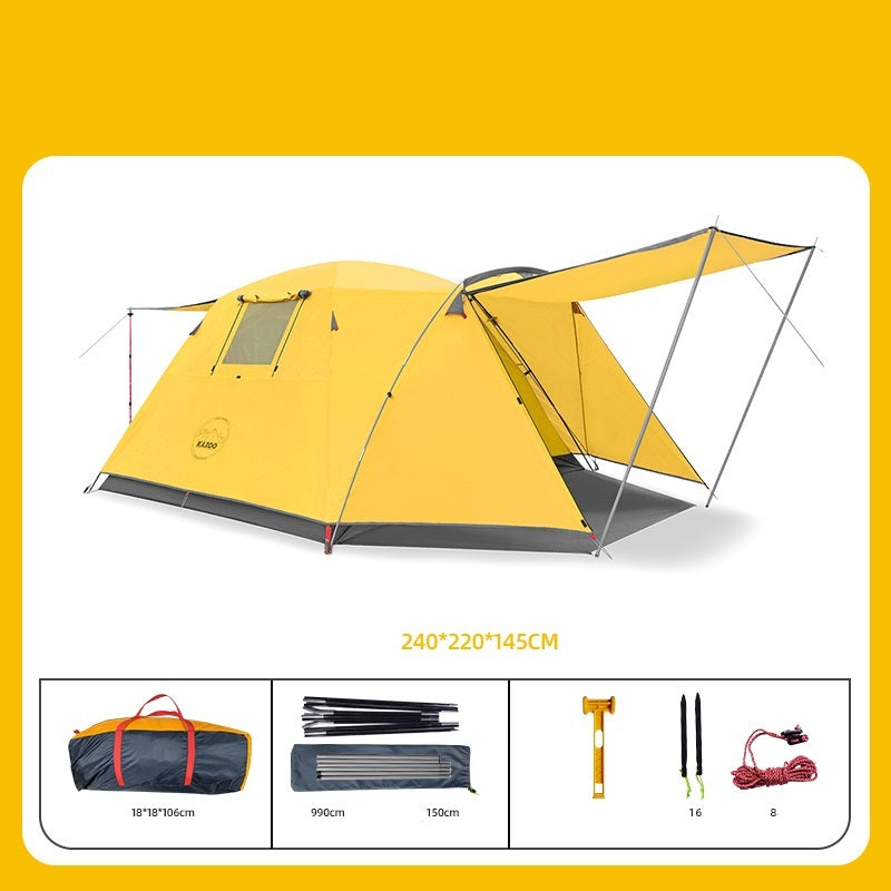 Four Person Outdoor Camping Space Folding And Thickening Tent Rain And Sun Proof Outdoor