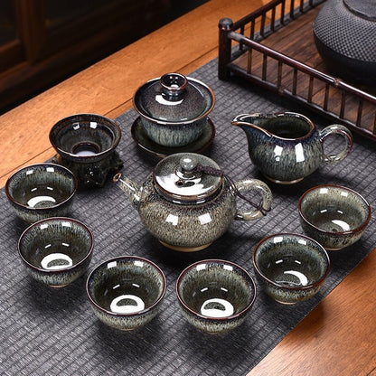 Flambe Jian Ware Kung Fu Tea Set Suit