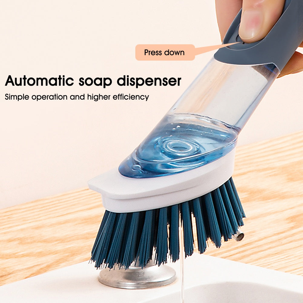 New Multifunctional Dish Brush Household Kitchen Oily Sponge Long Handle Cleaning Brush