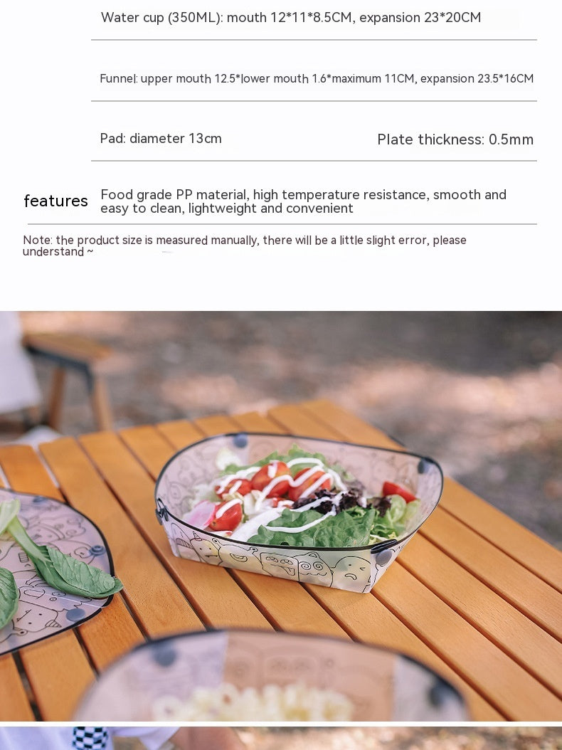 Outdoor Folding Bowls, Tableware, Portable Travel Plates